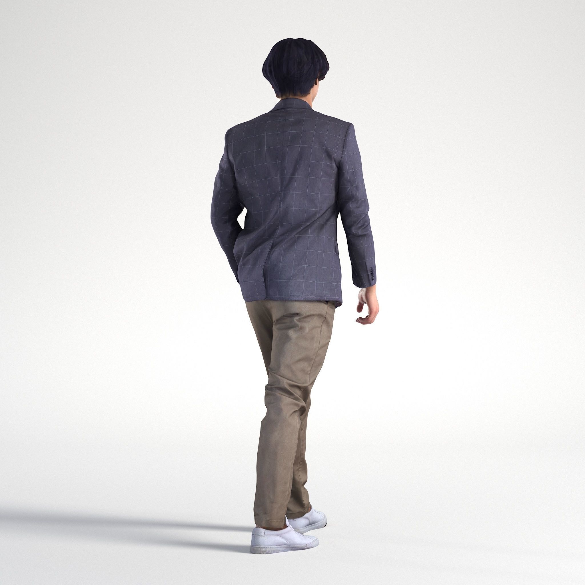 Man Business Suit Walking Office Cafe Low poly Chris 2326 3D model_4