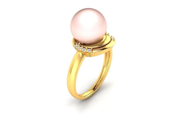 Women Solitaire Engagement Wedding Opal Stone Ring 3D print model