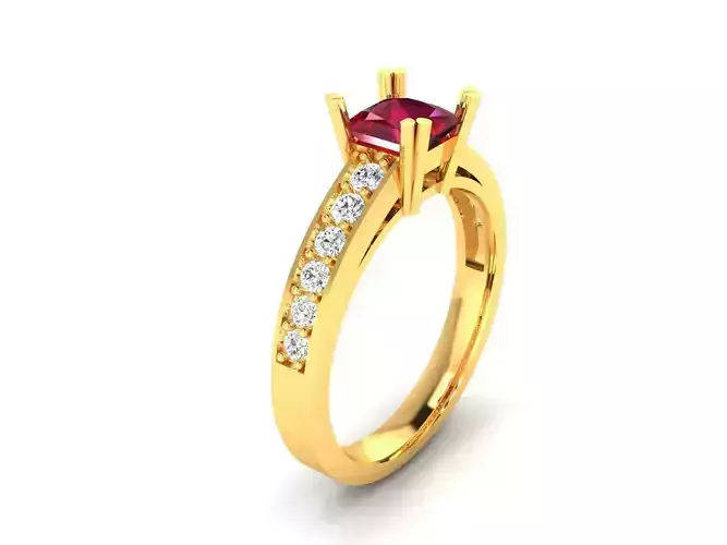 Women Solitaire Engagement Wedding Princess Stone Ring