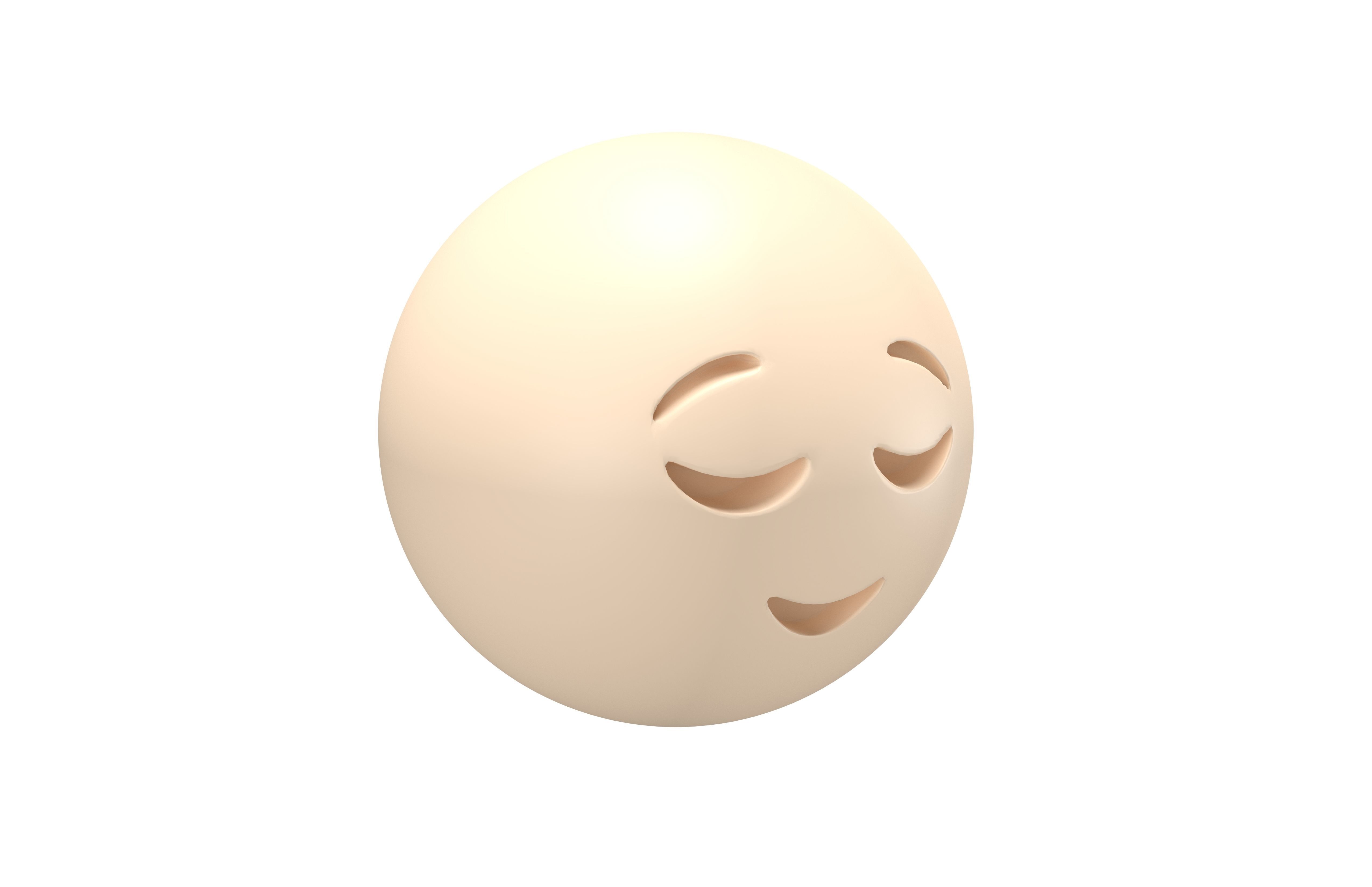 Relieved Face 02 Low-poly 3D model_1