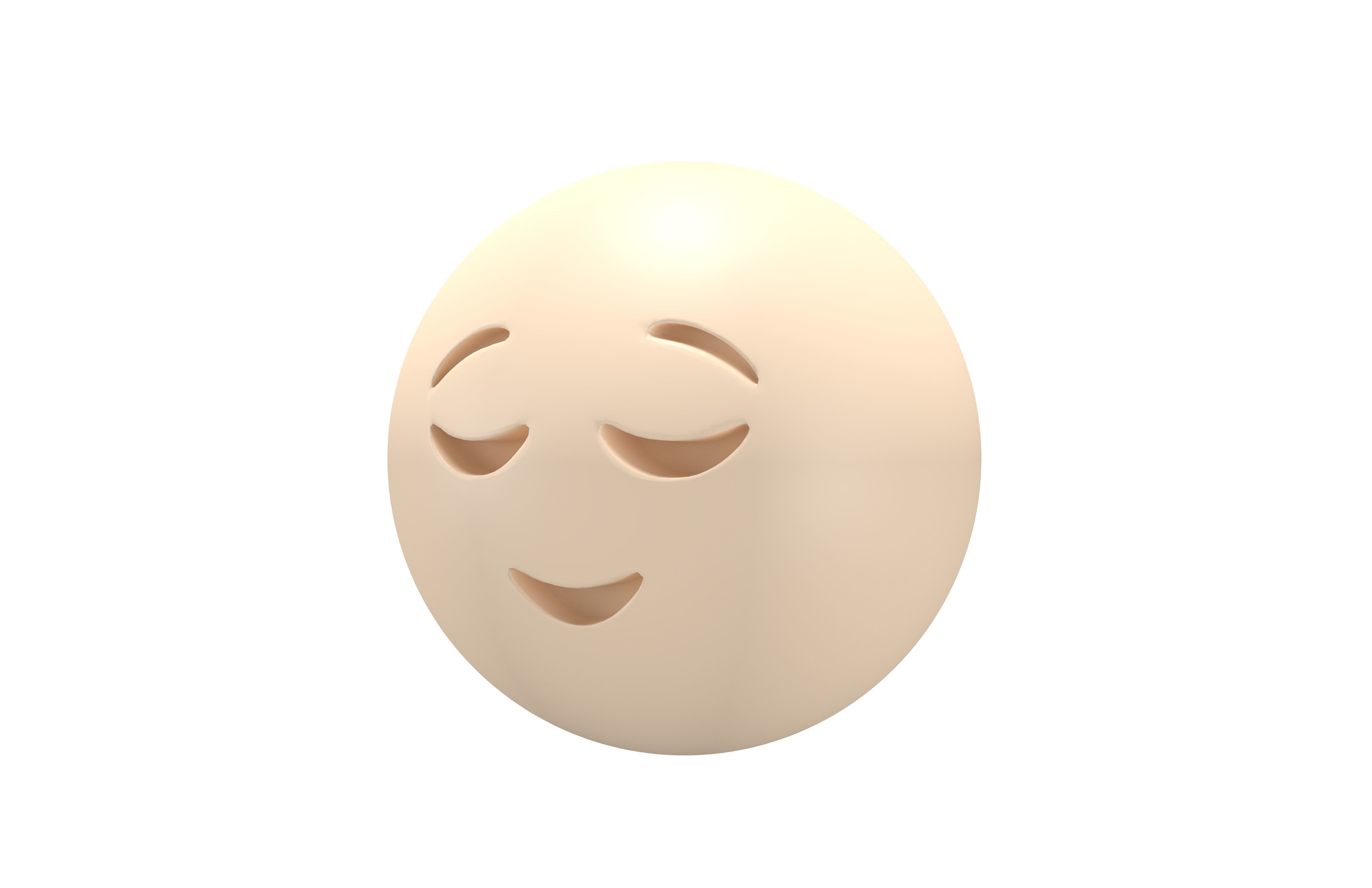 Relieved Face 02 Low-poly 3D model_3