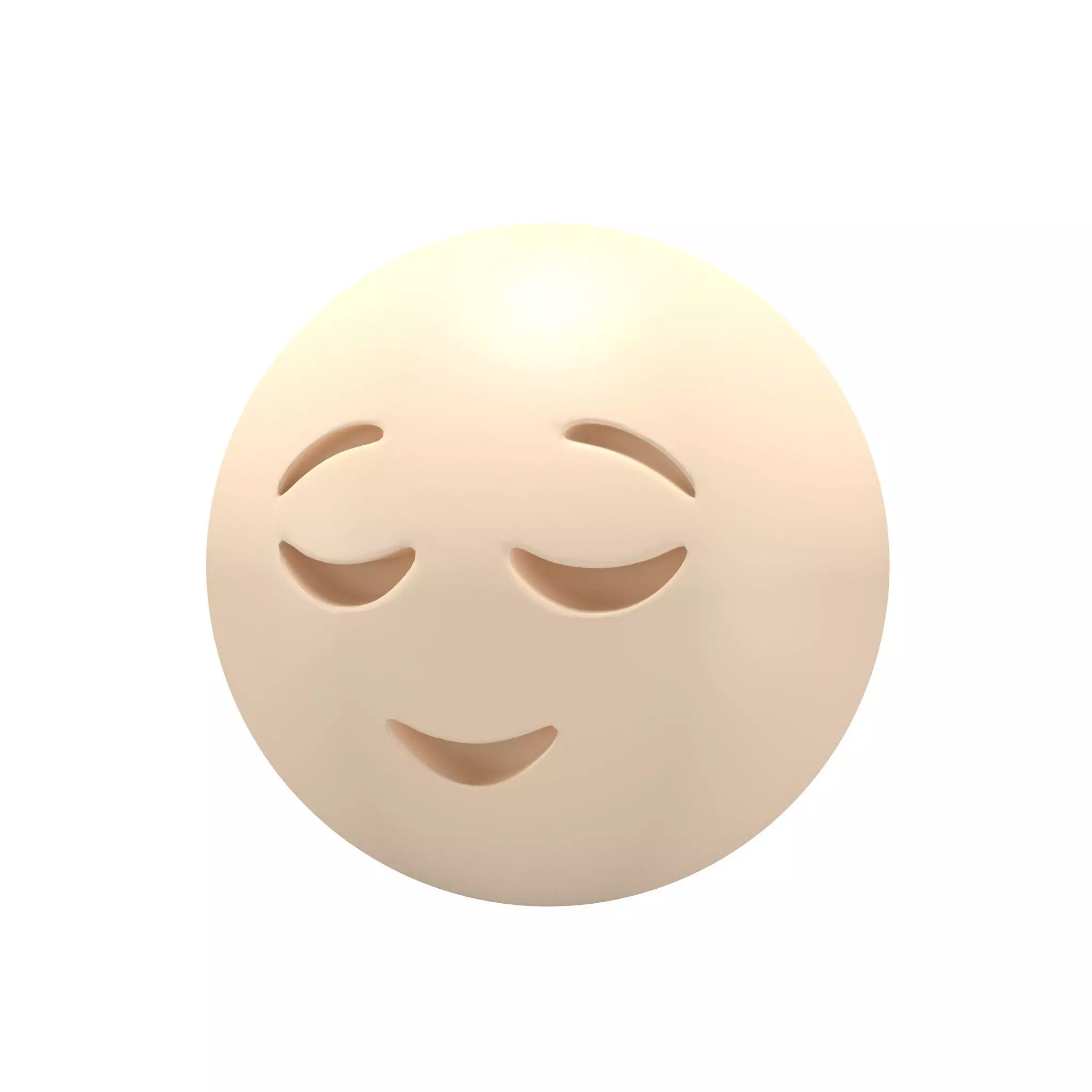 Relieved Face 02 Low-poly 3D model_0