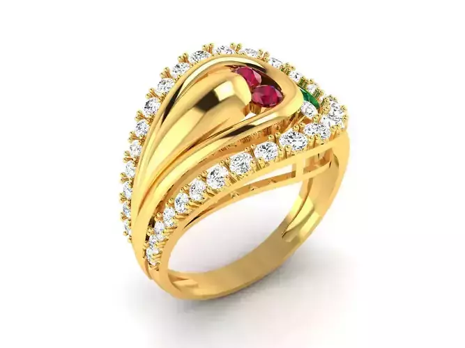 Solitaire Engagement Wedding Women Ring 3D print model