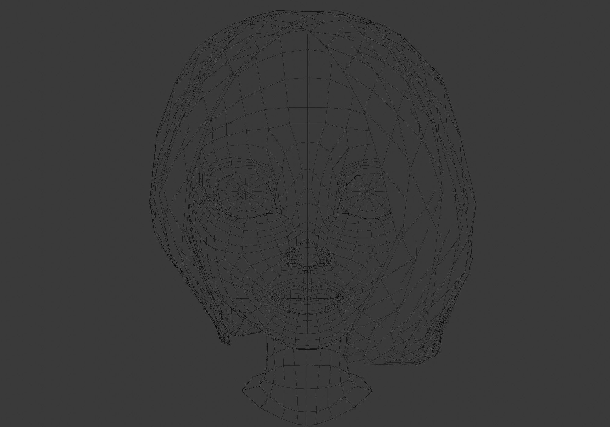 low poly hairstyle in 4 colors 3D model_5