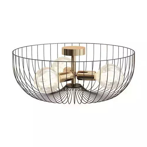 lussole wire basket ceiling light - gold