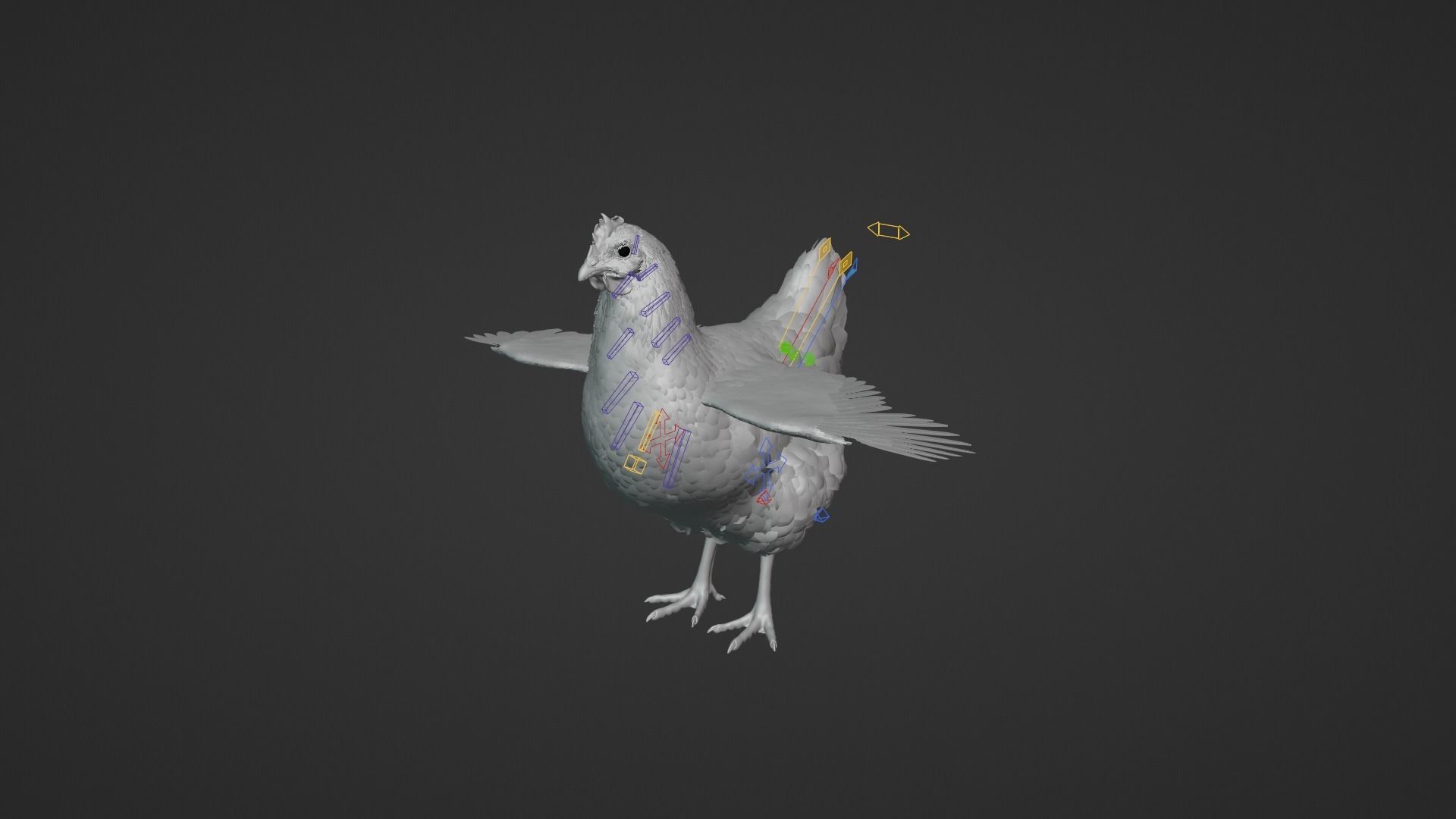 White Hen Animated VFX Grace 3D model_17