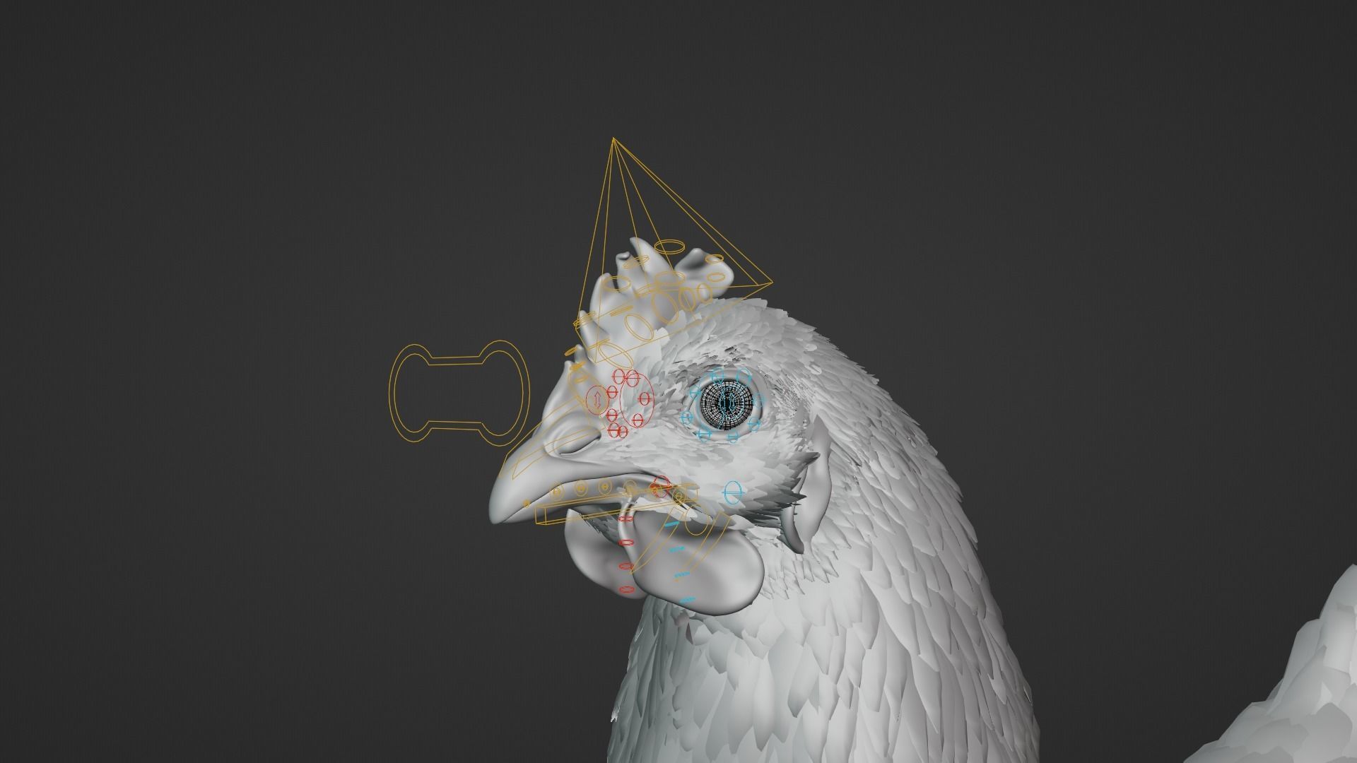 White Hen Animated VFX Grace 3D model_20