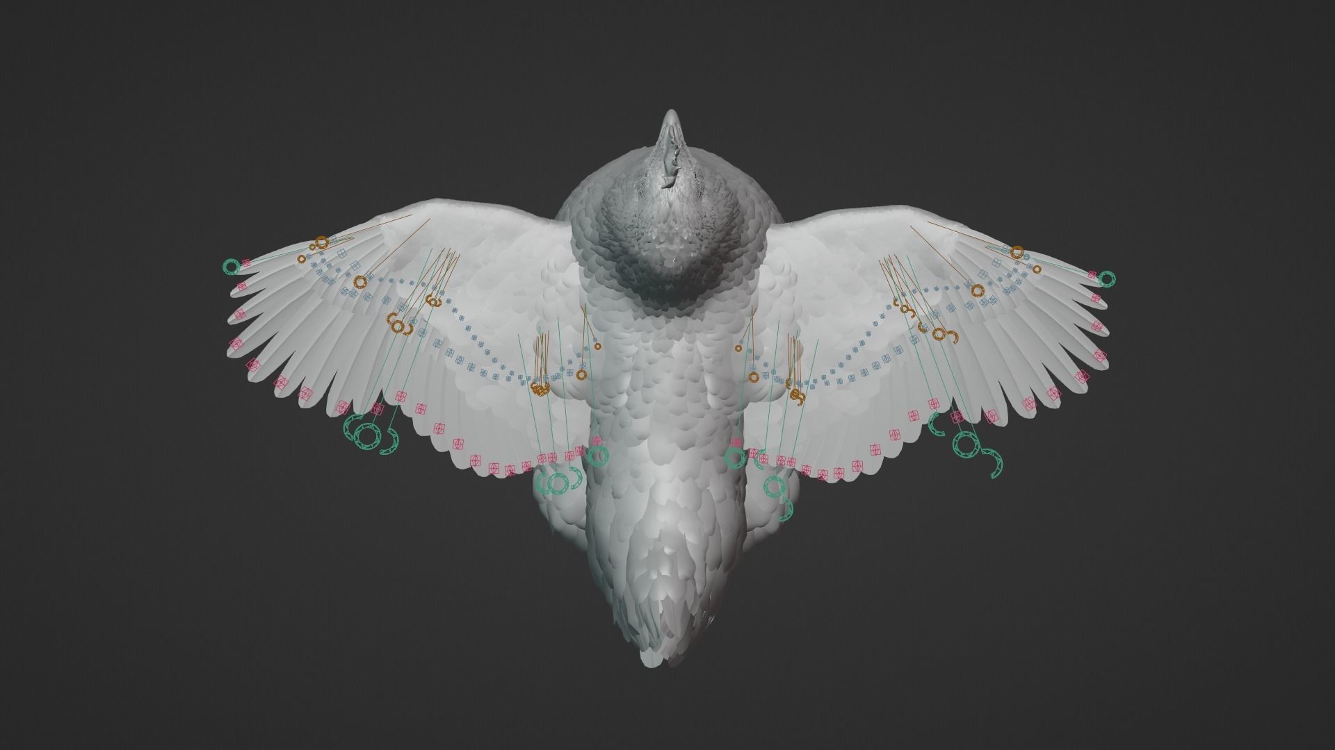 White Hen Animated VFX Grace 3D model_22