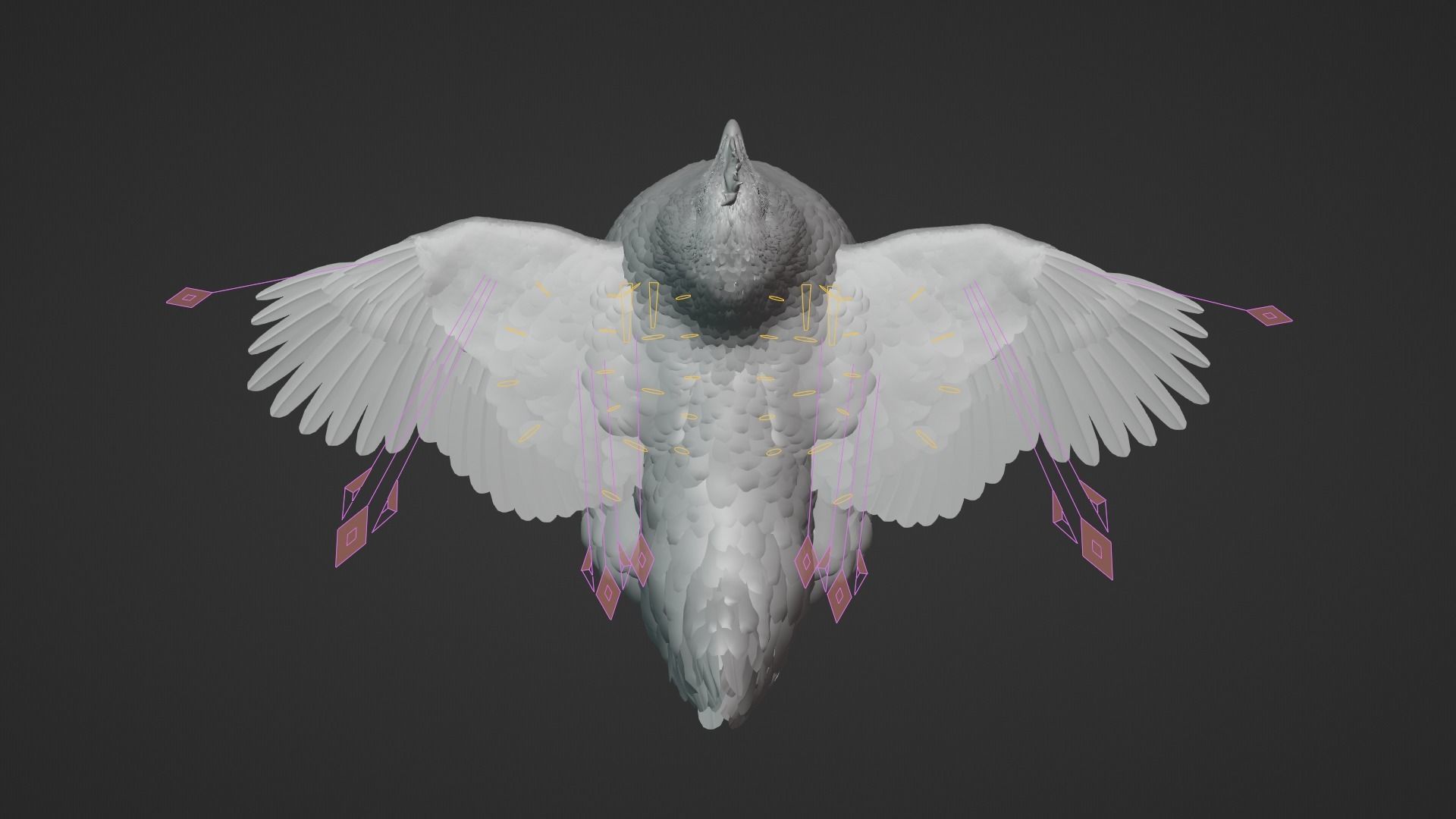 White Hen Animated VFX Grace 3D model_24