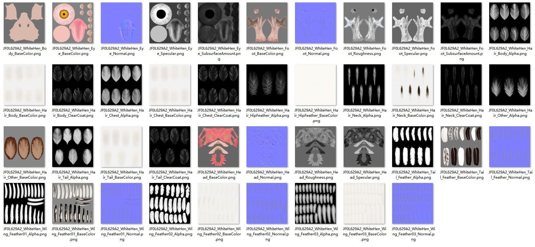 White Hen Animated VFX Grace 3D model_41