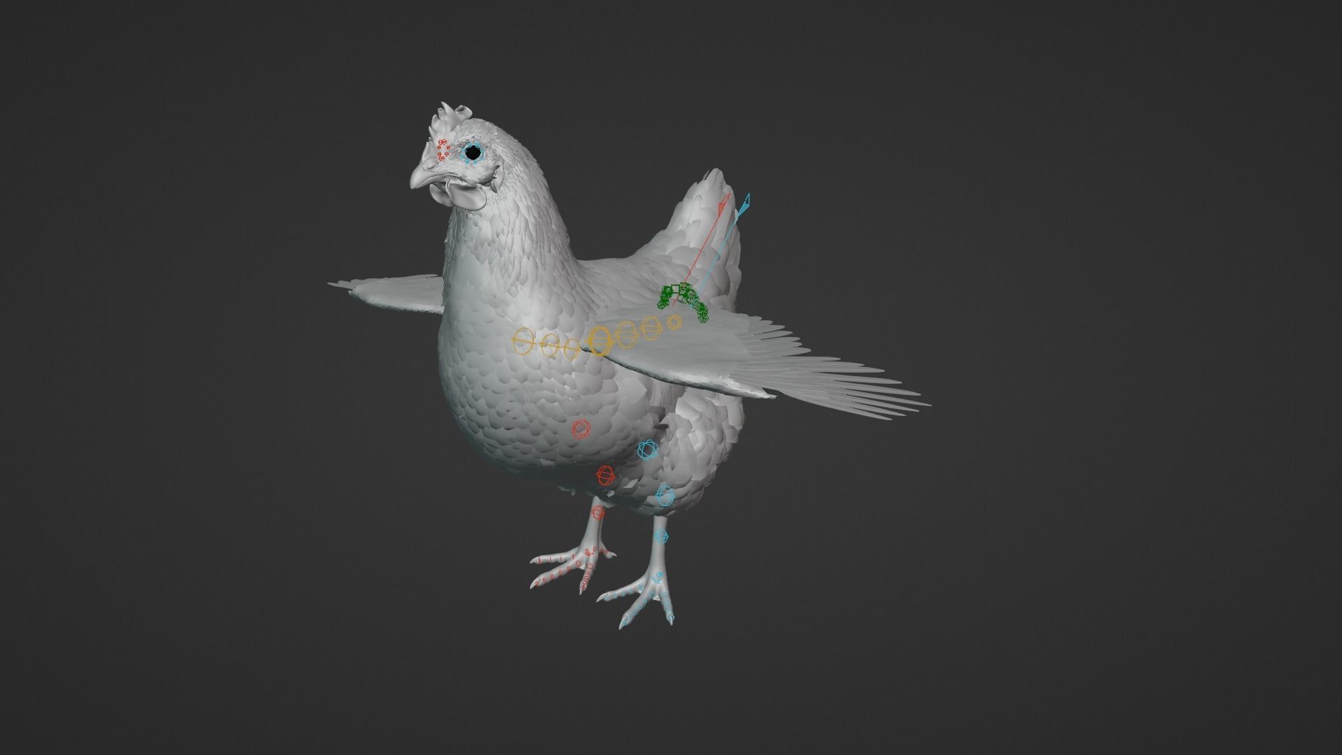 White Hen Animated VFX Grace 3D model_23
