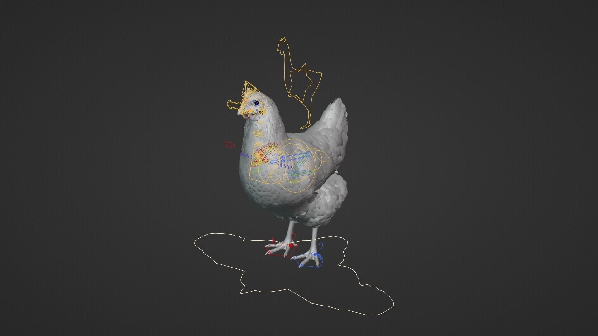 White Hen Animated VFX Grace 3D model_18