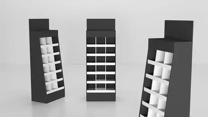 Corrugated Product Display Retail Shelf Standing Unit Low-poly 3D model