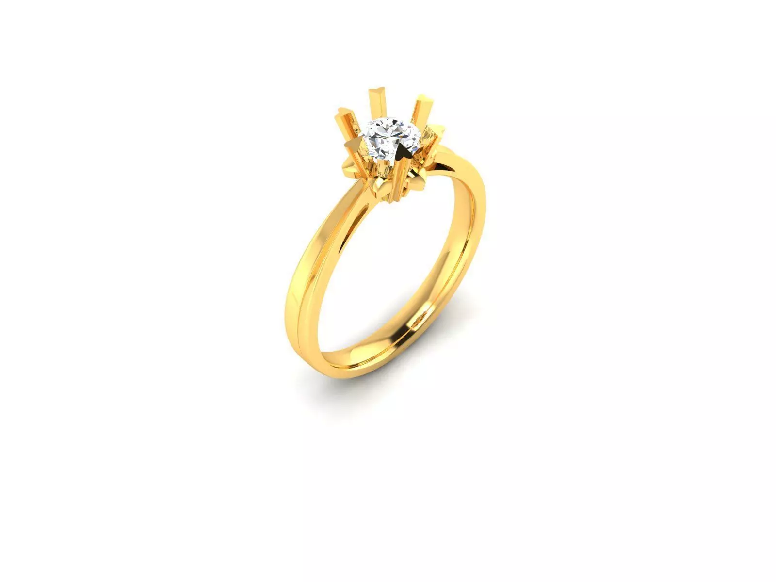 Solitaire Engagement Wedding Women Ring 3D print model