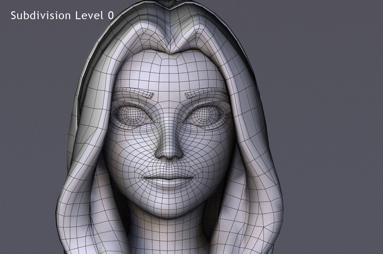 Angela Cartoon Girl Rig Outfit 3 Low-poly 3D model_17