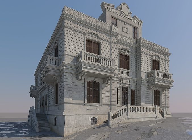 Stone building from Aleppo Syria Low-poly 3D model