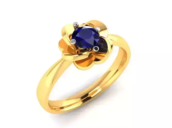 Solitaire Engagement Wedding Ring 3D print model
