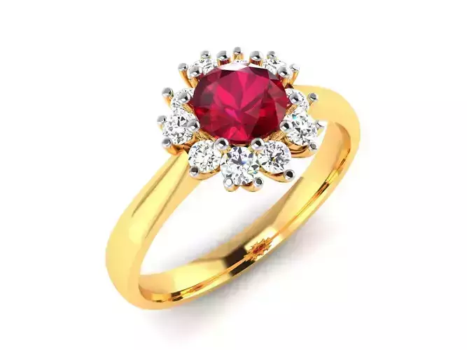 Solitaire Engagement Wedding Ring 3D print model