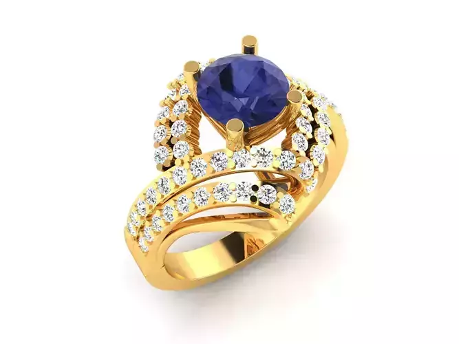 Solitaire Engagement Wedding Ring 3D print model