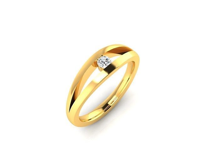 Solitaire Engagement Wedding Ring 3D print model