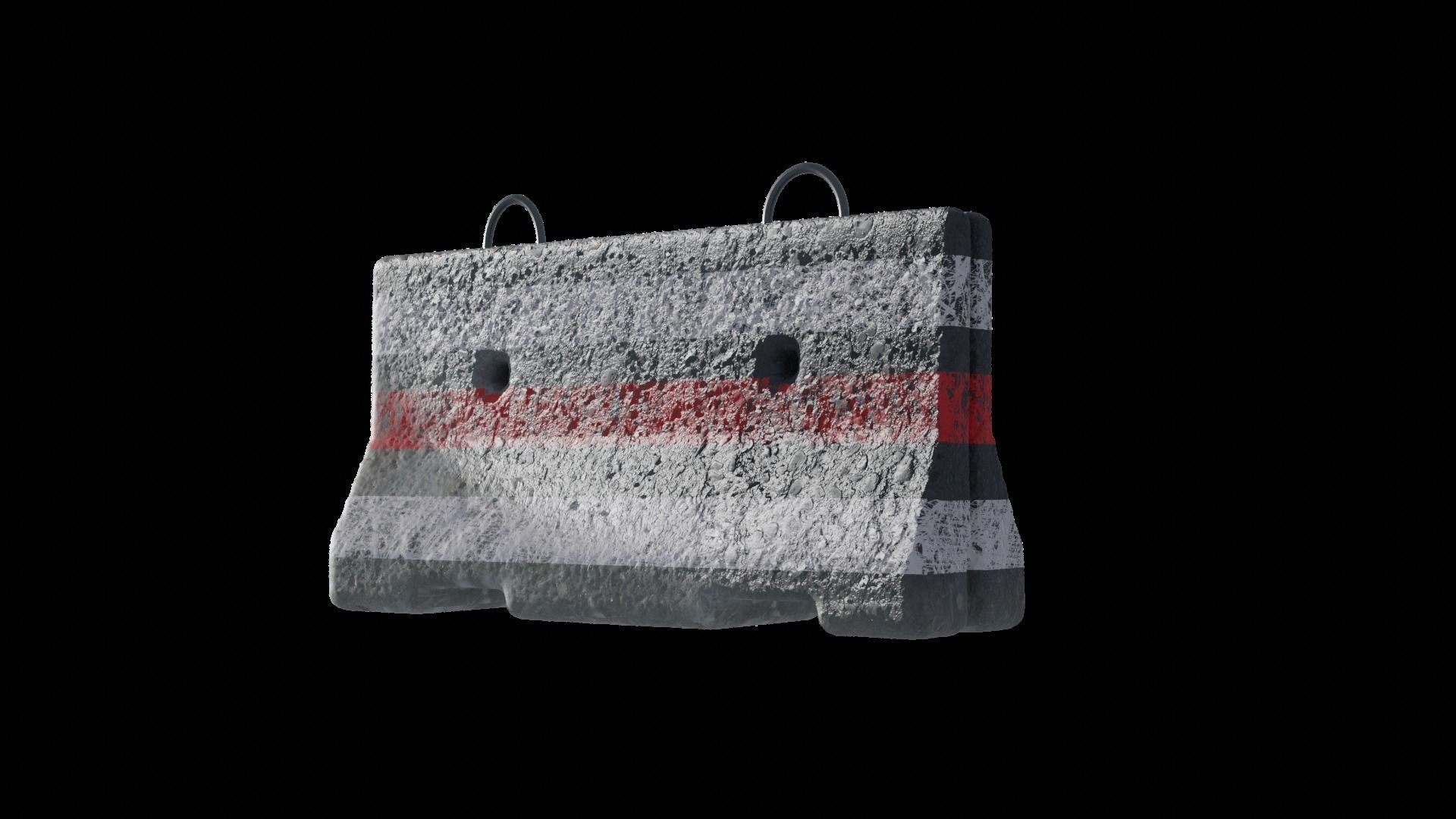 Concrete Road Barriers 3D model_5