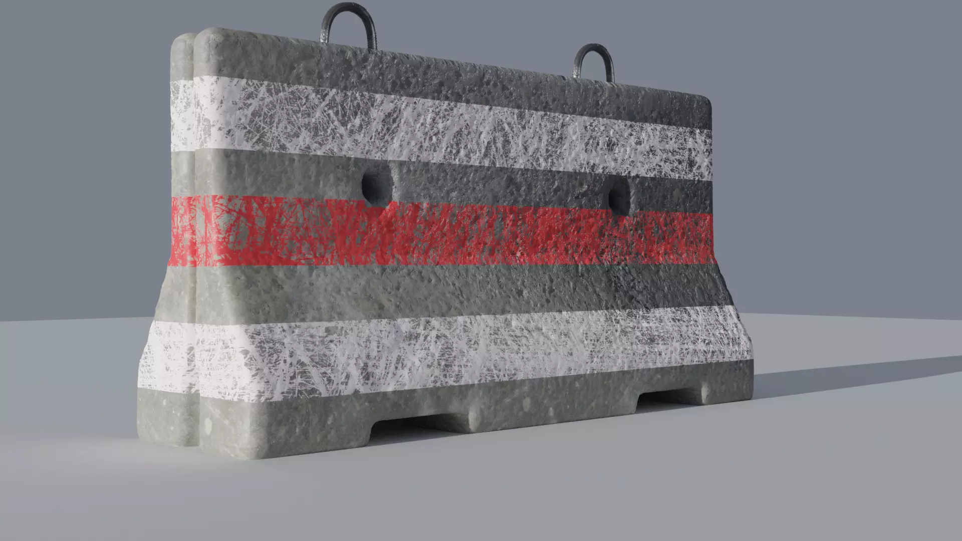 Concrete Road Barriers 3D model_0