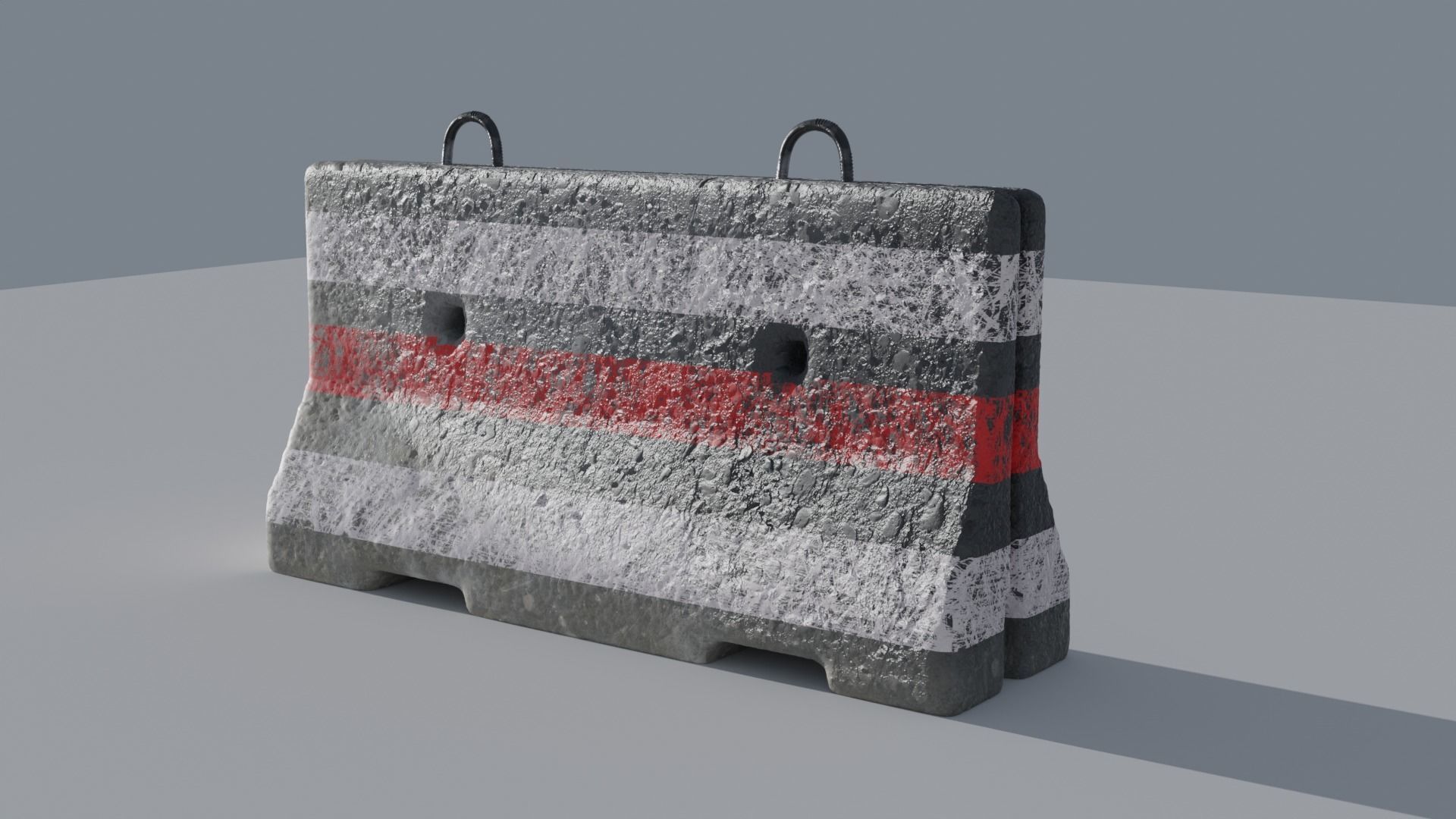 Concrete Road Barriers 3D model_6