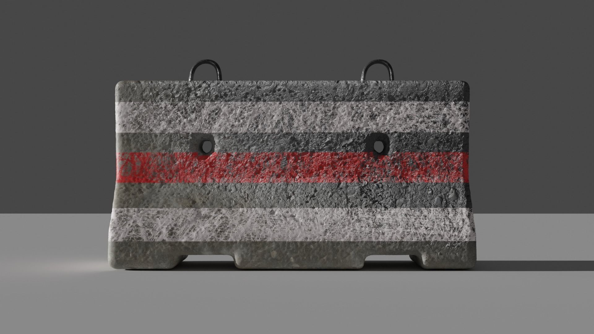 Concrete Road Barriers 3D model_4