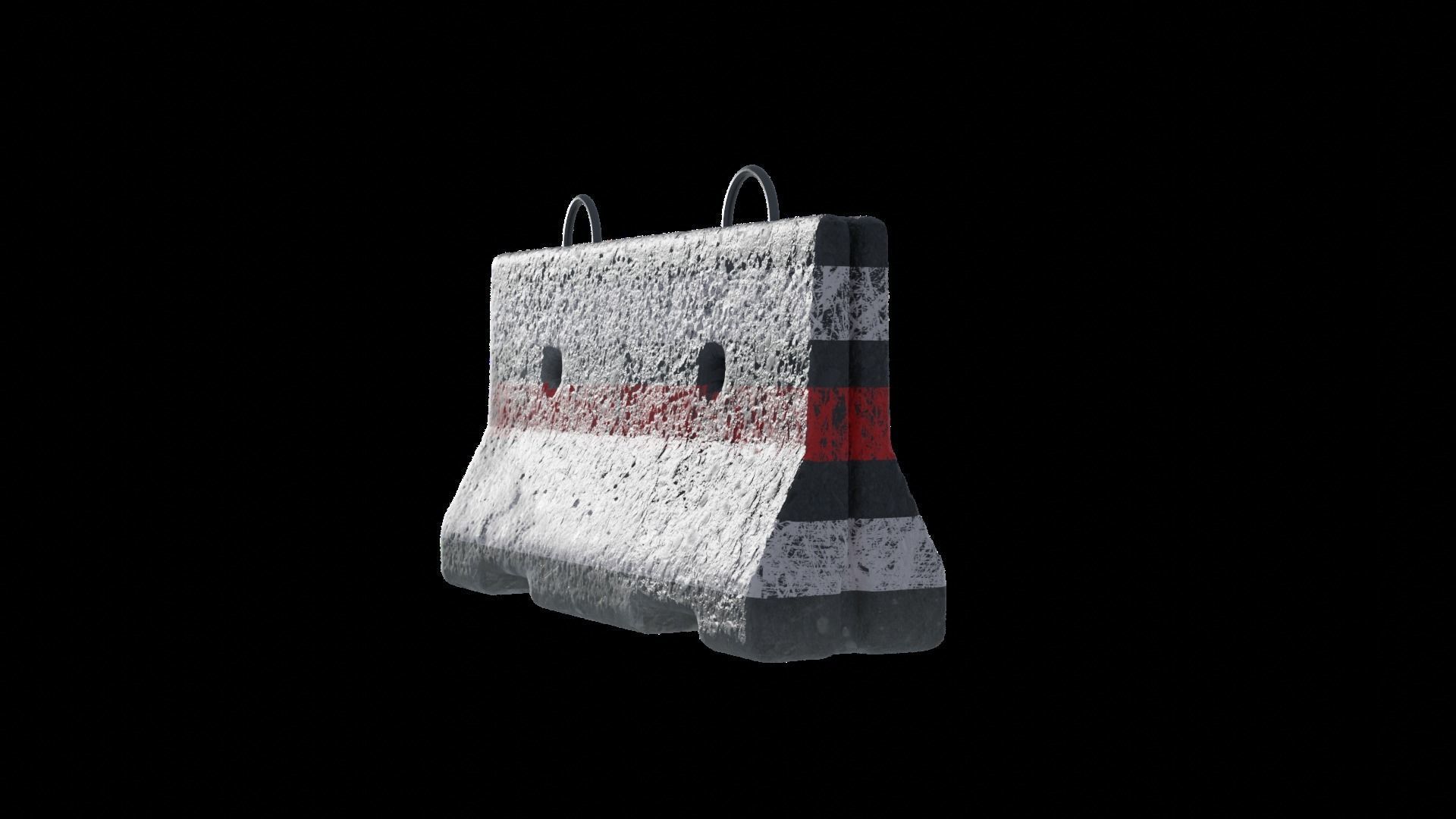 Concrete Road Barriers 3D model_3
