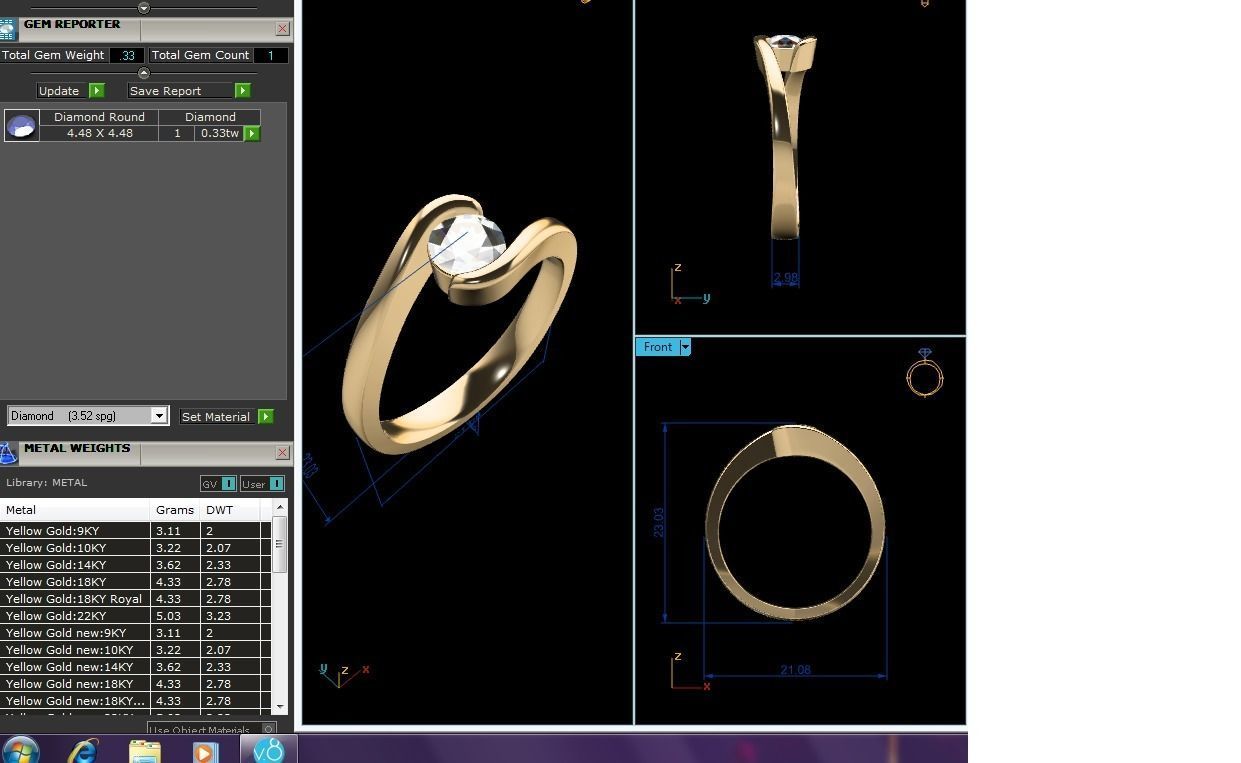 Solitaire Engagement Wedding Ring 3D print model_6