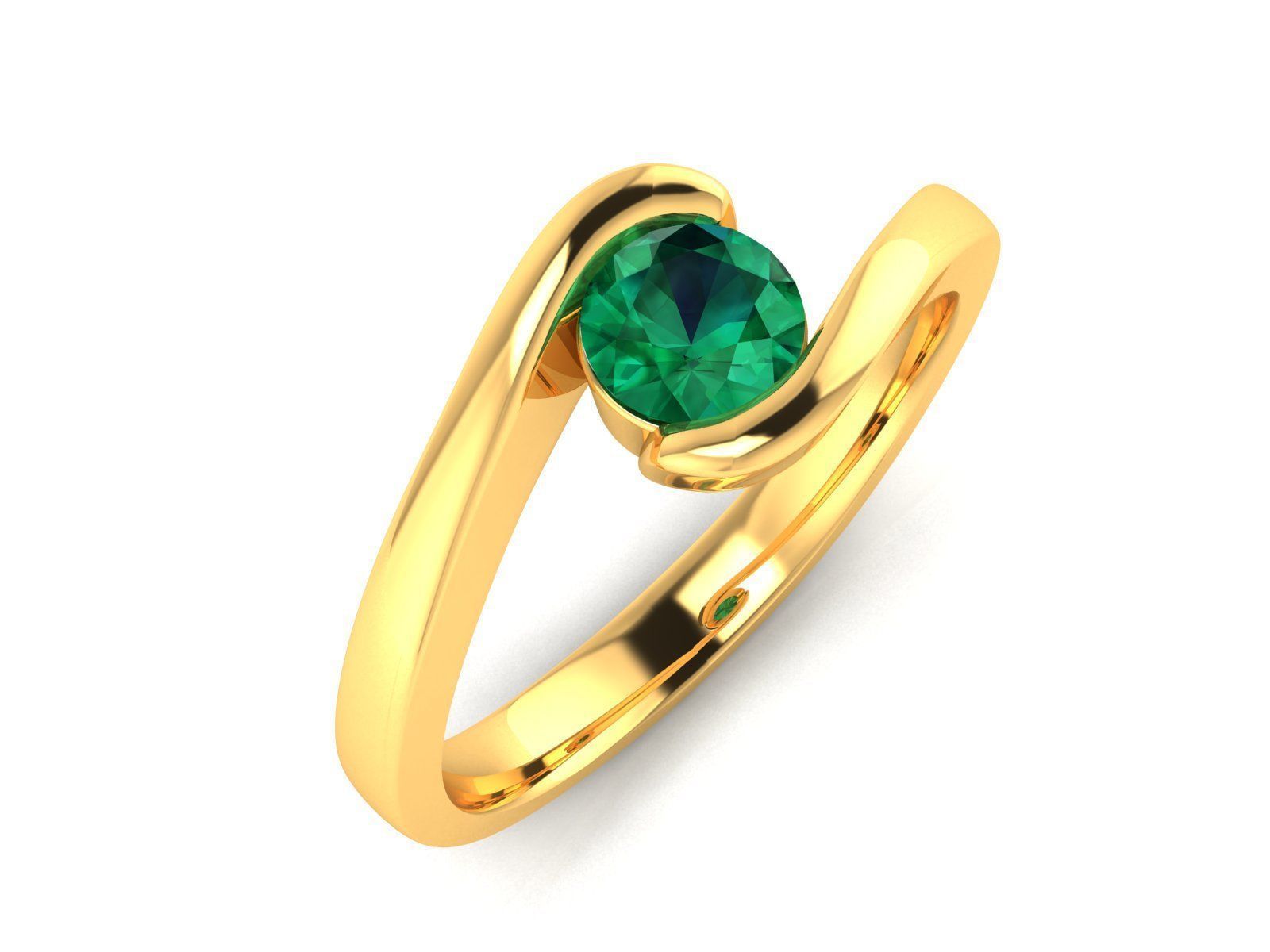 Solitaire Engagement Wedding Ring 3D print model_8