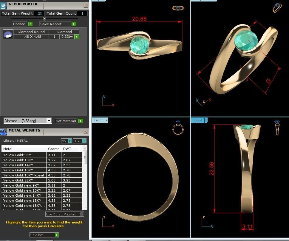 Solitaire Engagement Wedding Ring 3D print model_7