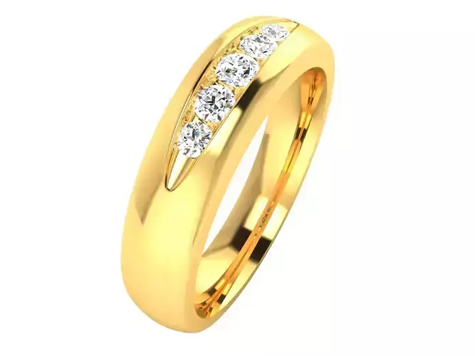 Solitaire Engagement Wedding Ring 3D print model