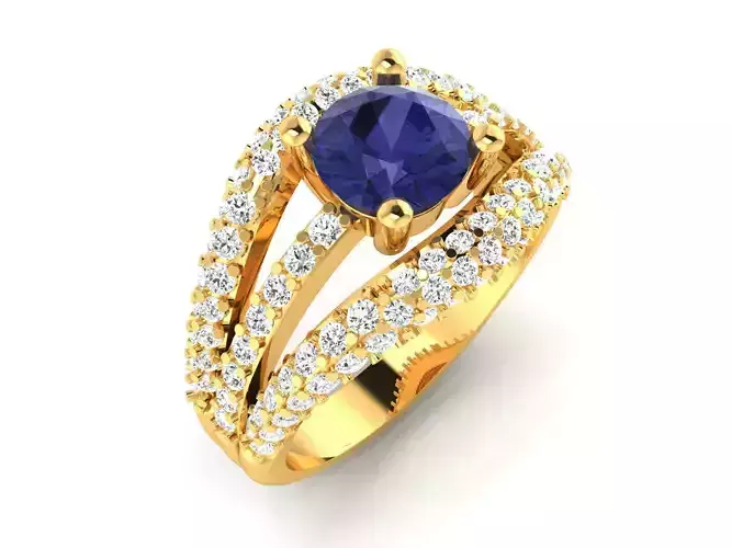 Solitaire Engagement Wedding Ring 3D print model
