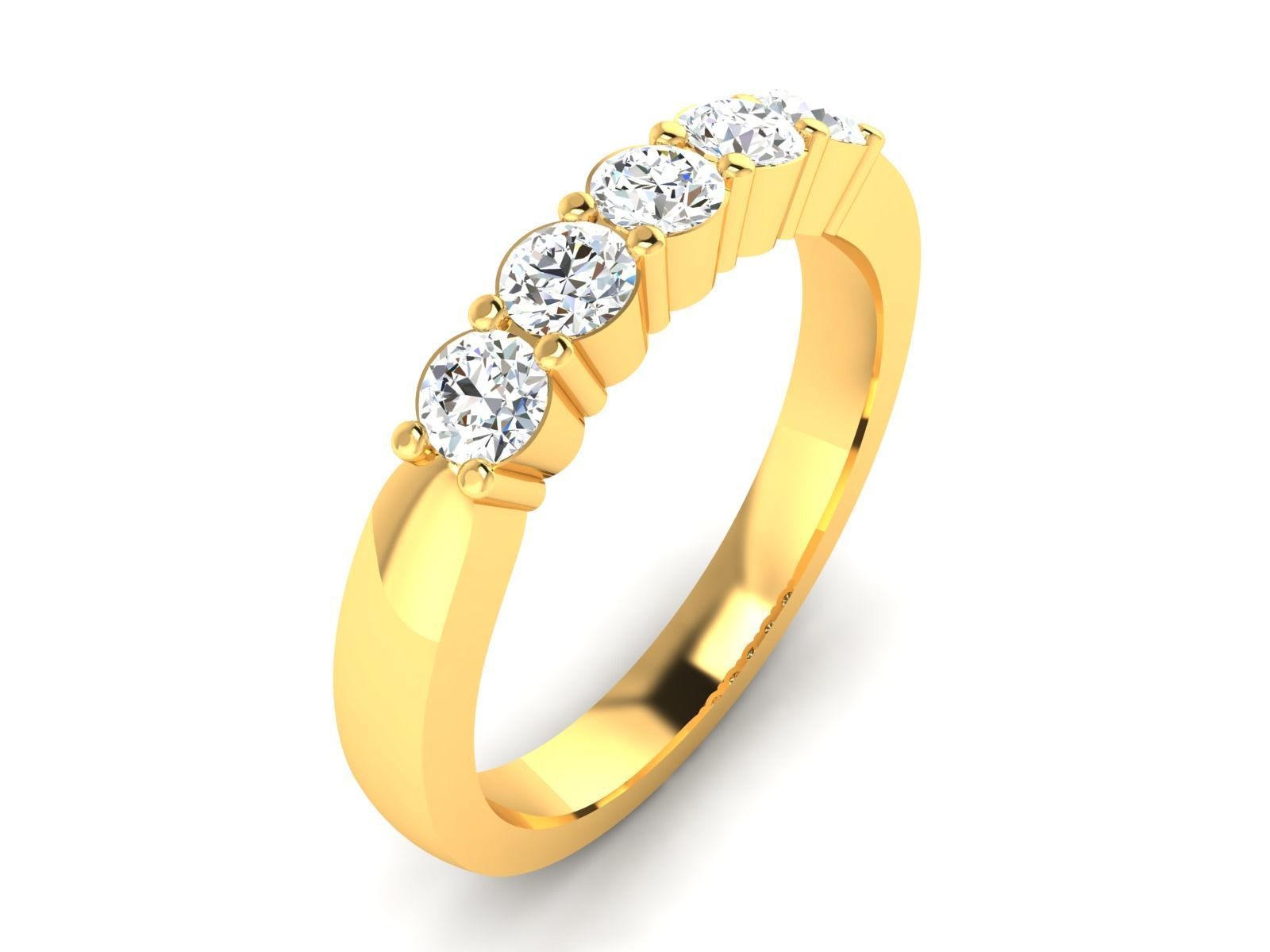 Solitaire Engagement Wedding Ring 3D print model_10