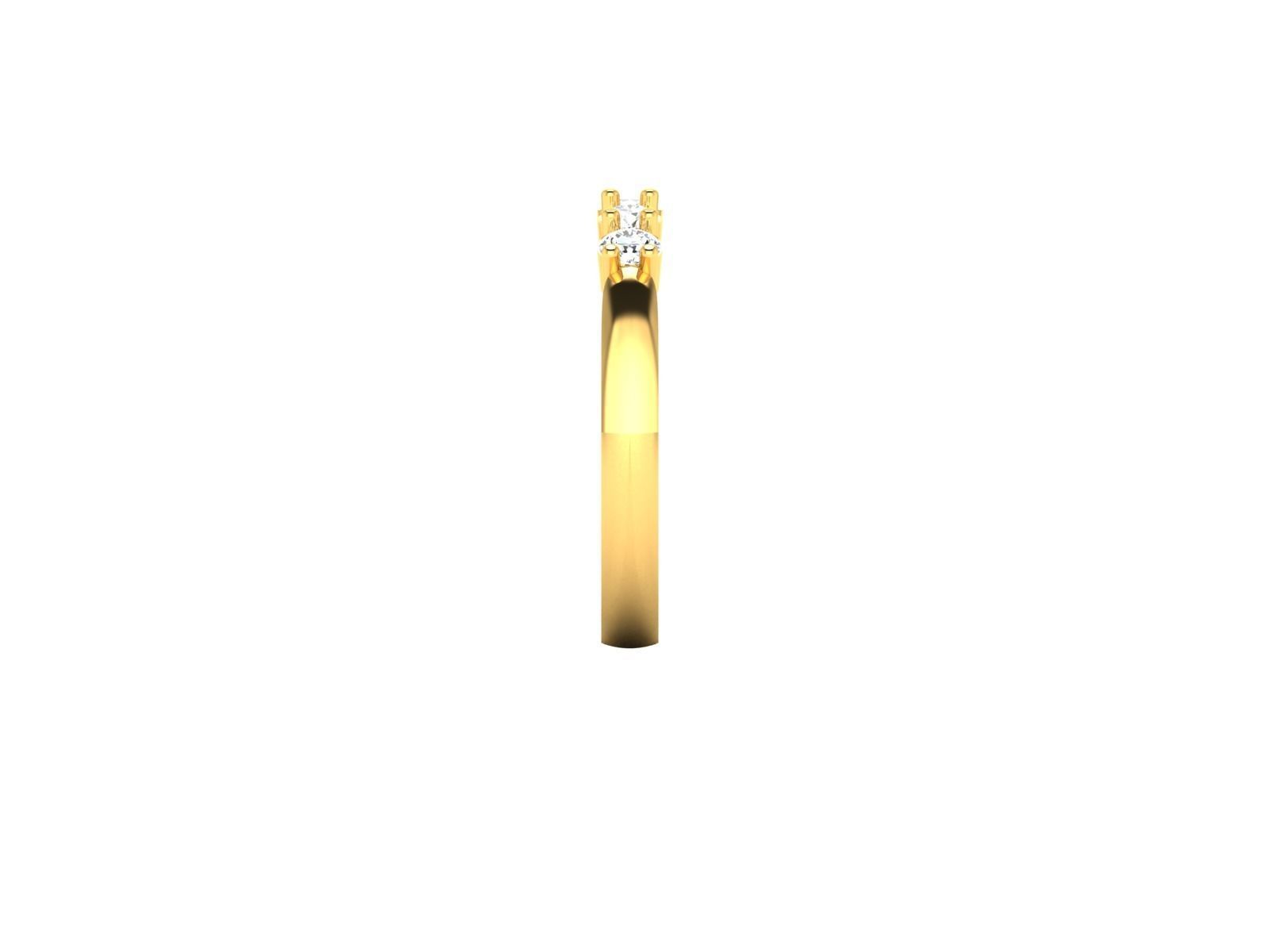 Solitaire Engagement Wedding Ring 3D print model_7