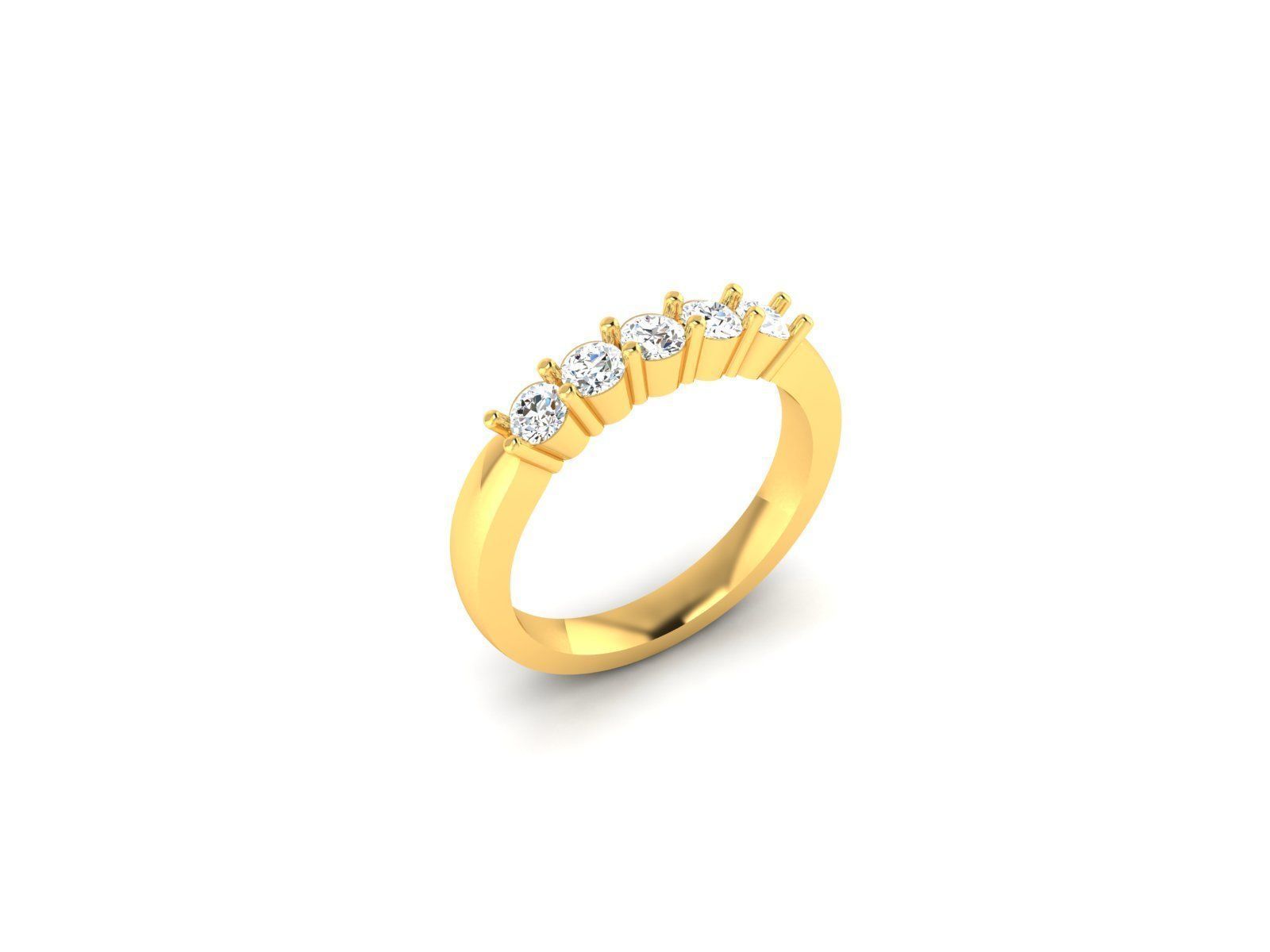 Solitaire Engagement Wedding Ring 3D print model_3