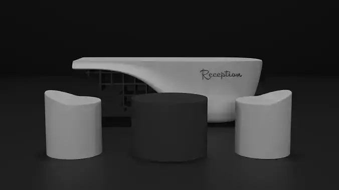 White Modern Reception Front Desk 