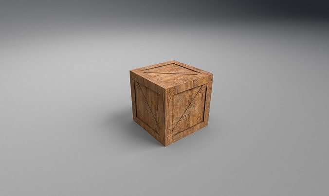 Wooden Crate Game-ready prop Low-poly 3D model