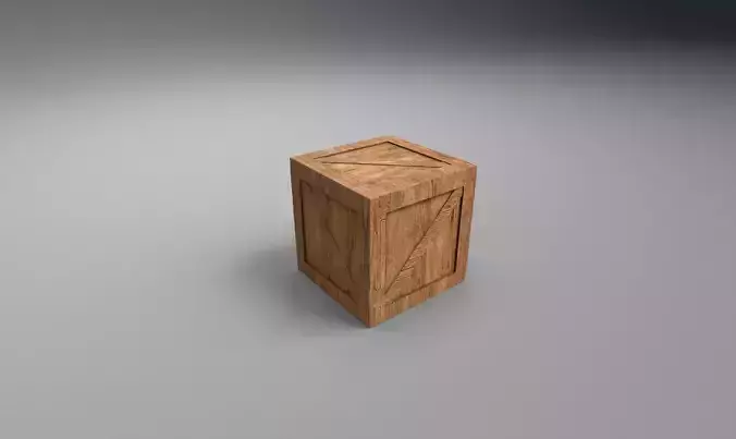 Wooden Crate Game-ready prop Low-poly 3D model