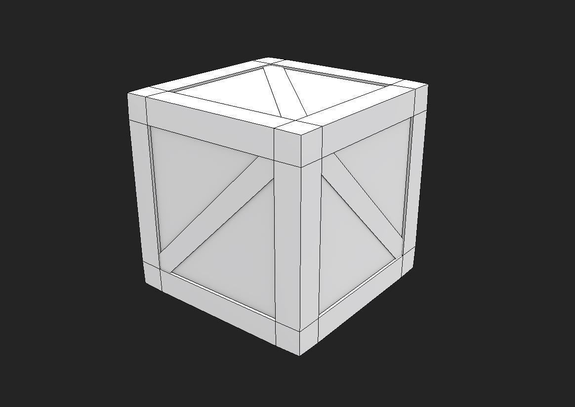 Wooden Crate Game-ready prop Low-poly 3D model_3