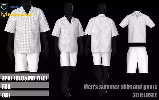 Mens summer shirt and pants