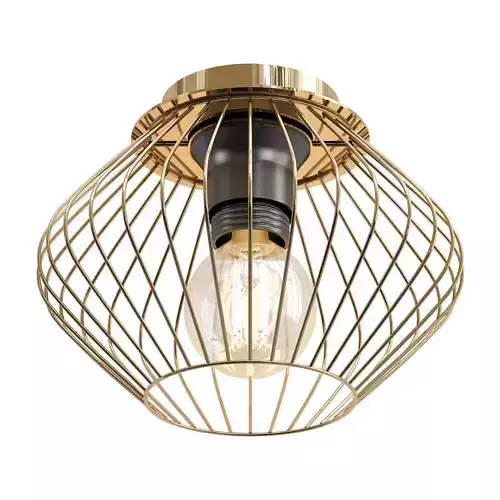 lussole gold cage ceiling light