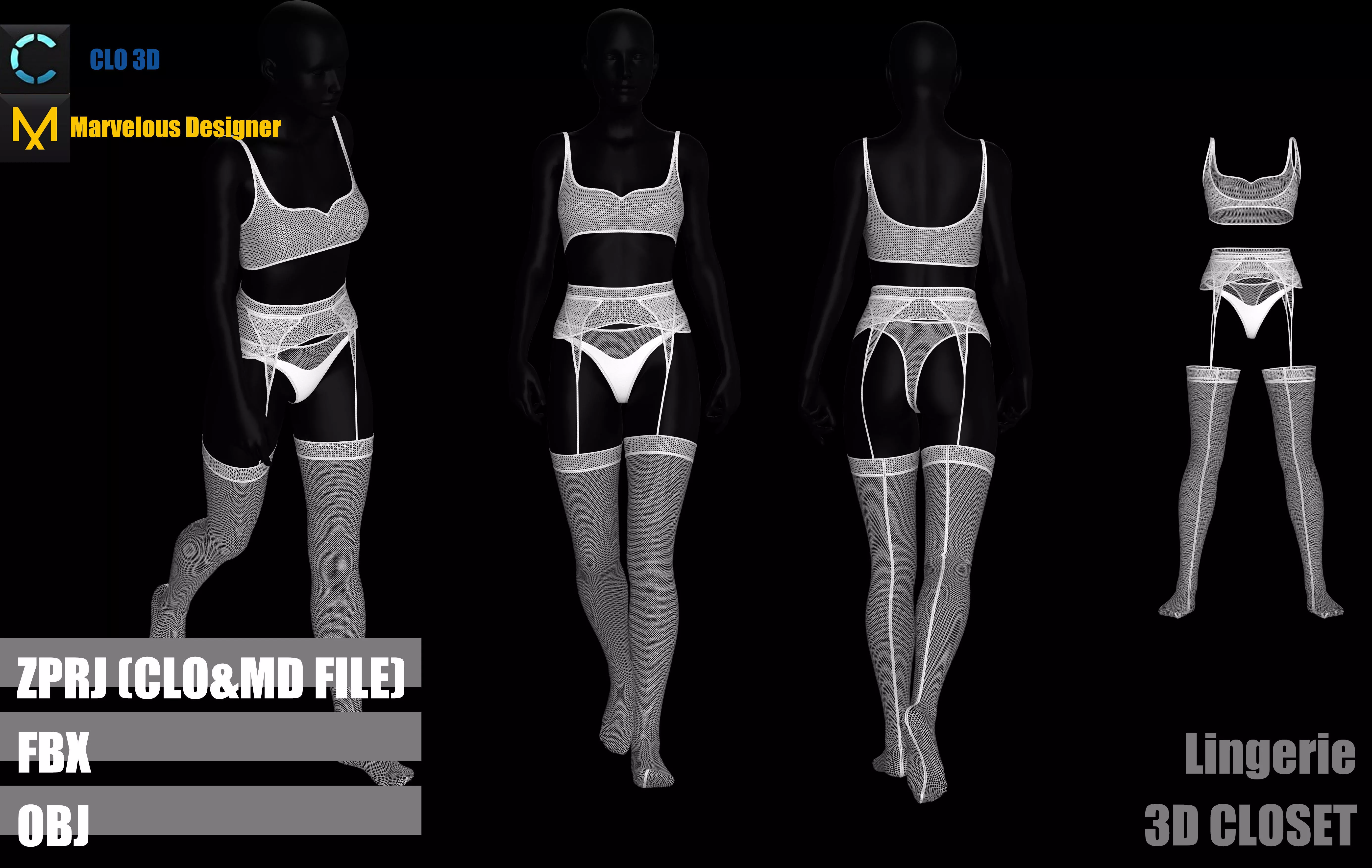 Lingerie and underwear 3D model_0