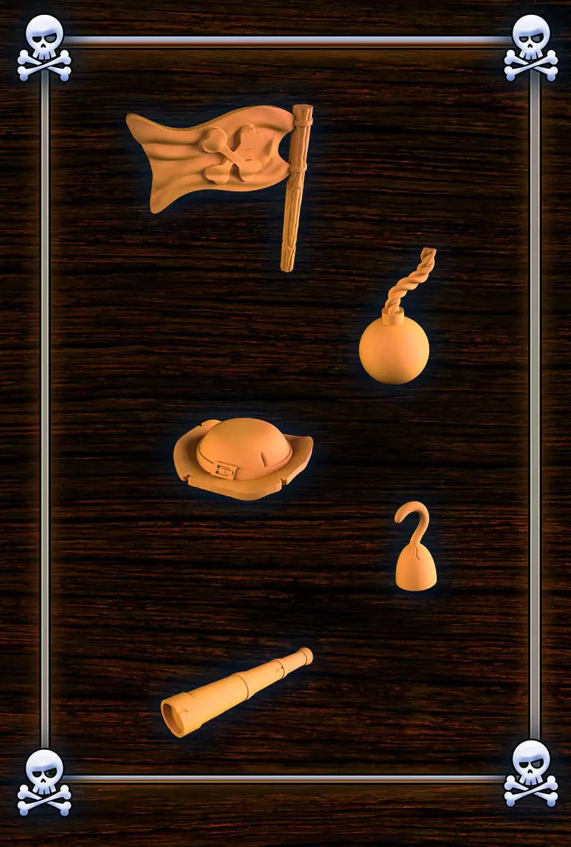 Pirate accessories 2 3D print model_0