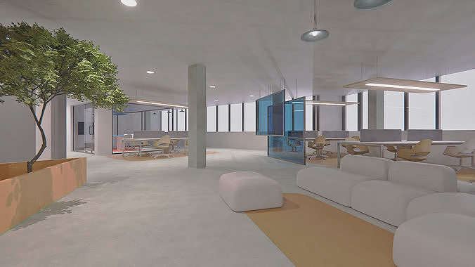 Co - working Office Design  3D model