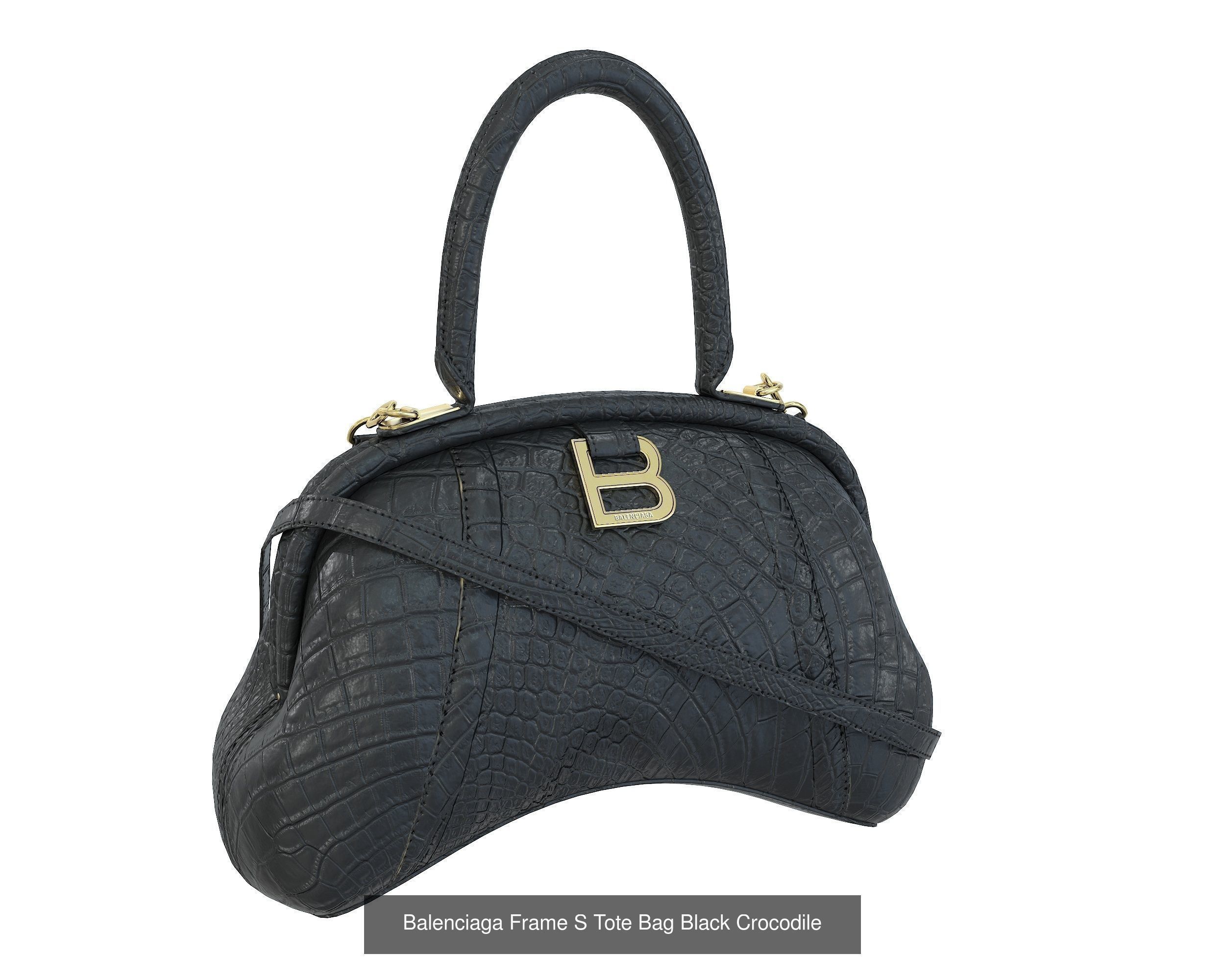 Balenciaga Frame S Tote Bag 3D Model Collection_9