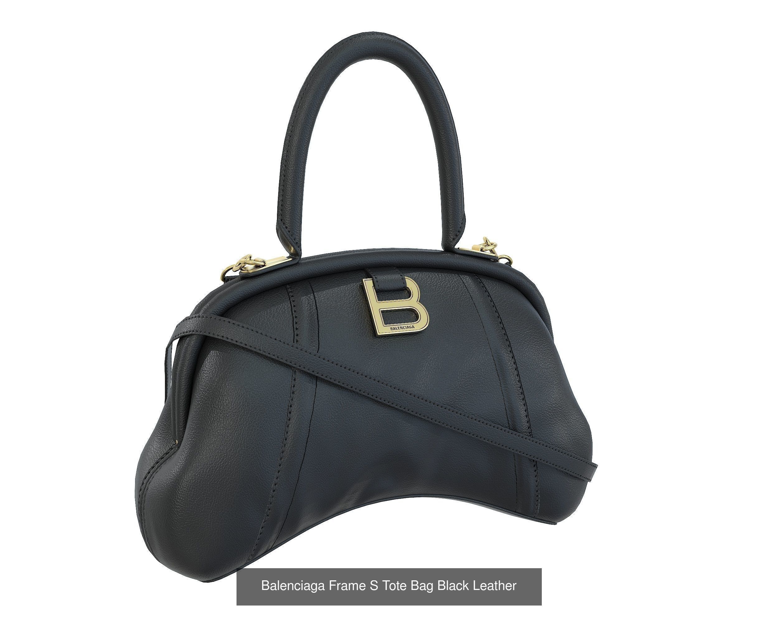 Balenciaga Frame S Tote Bag 3D Model Collection_7