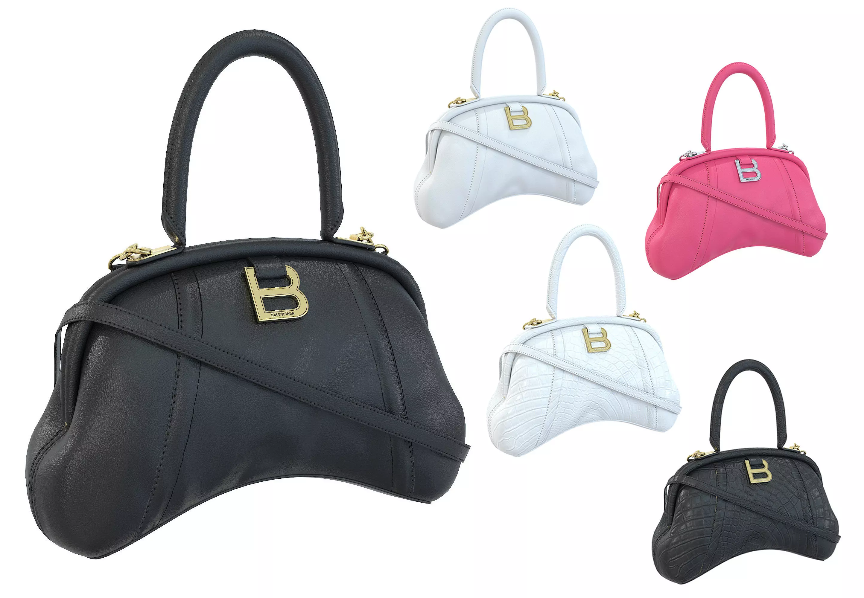 Balenciaga Frame S Tote Bag 3D Model Collection_0