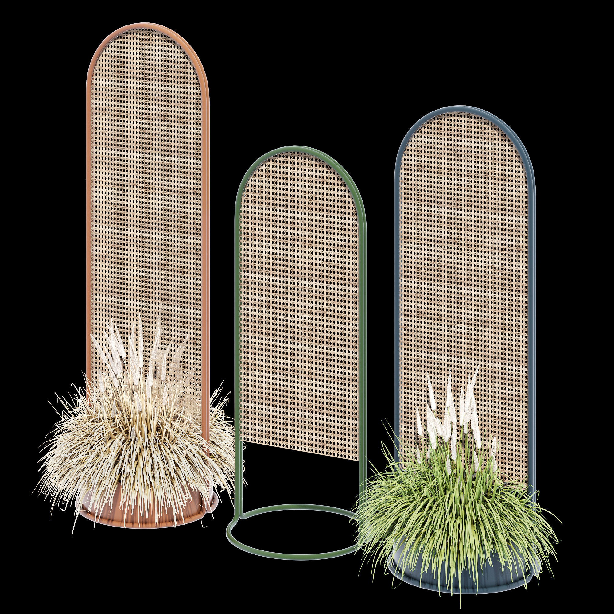 Paradiso three wooden plant stands 3D model_10